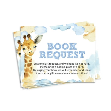 Inkdotpot 30Giraffe Jungle Animals Baby Shower Book Request Cards Bring A Book Instead Of A Card Baby Shower Invitations Inserts Games