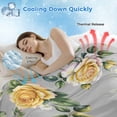 thumbnail image 3 of Yellow Rose Cooling Blanket, Lightweight Breathable Summer Throw Blanket with Double Sided Cold Effect,Vintage Country Botanical Floral Vines Picnic Beach Blankets Bed Sheet for Hot Sleepers 60"x80", 3 of 8