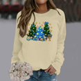 thumbnail image 2 of IWRICH Hanukkah Sweatshirt for Women Funny Chanukah Jewish Christmas Pullover Tops C-Khaki S, 2 of 6