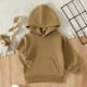 thumbnail image 5 of Gibobby Sudadera con capucha Otoño Invierno niños pequeños niñas manga larga Color sólido Tops pulóver Casual deportes prendas de vestir para niños ropa(Caqui, 2-3 Años), 5 of 5
