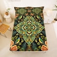 thumbnail image 5 of jejeloiu Vibrant Mandala King Sheets For Men Women,Peacock Pattern Bedding,Multi Black,4 Pieces,1 Flat Sheet, 1 Fitted Sheet and 2 Pillowcases, 5 of 6