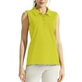 thumbnail image 2 of ZHENHONG T Shirts for Women,Plain Stand Up Collar Sleeveless Sports Tennis Tops Casual Henley Neck Blouse,Yellow Women Blouses, 2 of 6