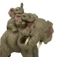 thumbnail image 4 of Safari Savanna Whimsical Elephant Father And 2 Calves On Piggyback Figurine 5"H, 4 of 9