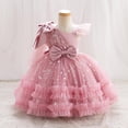 thumbnail image 3 of Vestido OBEEII de tul de cumpleaños para niña, color rosa empolvado, 1-2T, 3 of 6