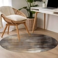 thumbnail image 4 of Abstract Brown Paint Round Rugs for Living Room 3ft Vintage Wood Gradient Mottled Art Non Slip Circle Rug Washable Low-Profile Indoor Carpet for Bedroom, Dining Room, Bathroom, 4 of 9