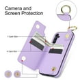 thumbnail image 6 of Cutyskin for Samsung Galaxy A55 Wallet Case【RFID Blocking】 with Card Holder Cash Pocket Zipper Bills Slot, Soft PU Leather Magnetic Back Folio Kickstand, Finger Ring Holder Hook Case, Purple, 6 of 8