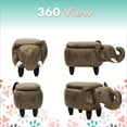 thumbnail image 5 of Critter Sitters 15-In. Seat Height Brown Elephant Animal Shape Storage Ottoman - Furniture for Nursery, Bedroom, Playroom, and Living Room Decor, 5 of 19