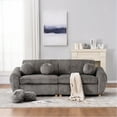 thumbnail image 2 of 84" Grey Corduroy Love Seat For Home - Modern Sectional Couch With Solid Wood Frame, Foam Filled A Cozy Environment Living Room, Comfortable Cushions & Bedroom, 2 of 6