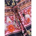 thumbnail image 5 of Vintage Chic Women Long Sleeve Tie Neck Ethnic Multi Floral Print Beach Bohemian Maxi Dresses Ladies Rayon Boho Dress Vestidos, 5 of 6