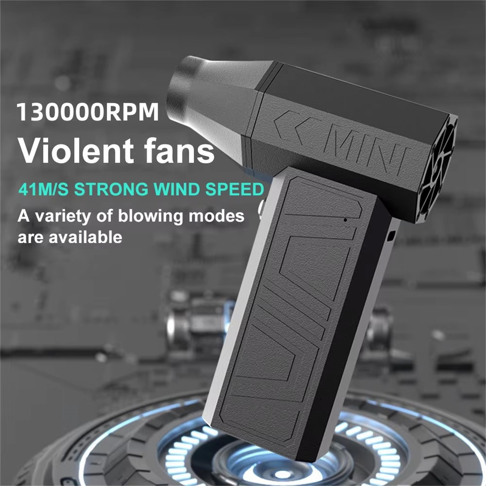 Mini Cordless Air Duster, 130000RPM High - Speed Brushless Motor Air Blower with Dual Magnetic Nozzles, Rechargeable Computer Cleaner for Keyboard, Car, Electronics