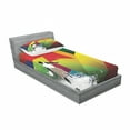 thumbnail image 3 of Basketball Bedding Set with Sheet & Covers, Sports Jump Background Geometrical Shapes Paint Splashes Modern Art, Printed Bedroom Decor 2 Shams, 4 Sizes, Multicolor, by Ambesonne, 3 of 3