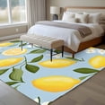 thumbnail image 4 of Yellow Lemon White Flowers Large Area Rugs 5x8 ft Retro Blue Backdrop Washable Rug Non Slip Indoor Carpet Absorbent Floor Mat for Living Room Bedroom Dining Room, 4 of 9