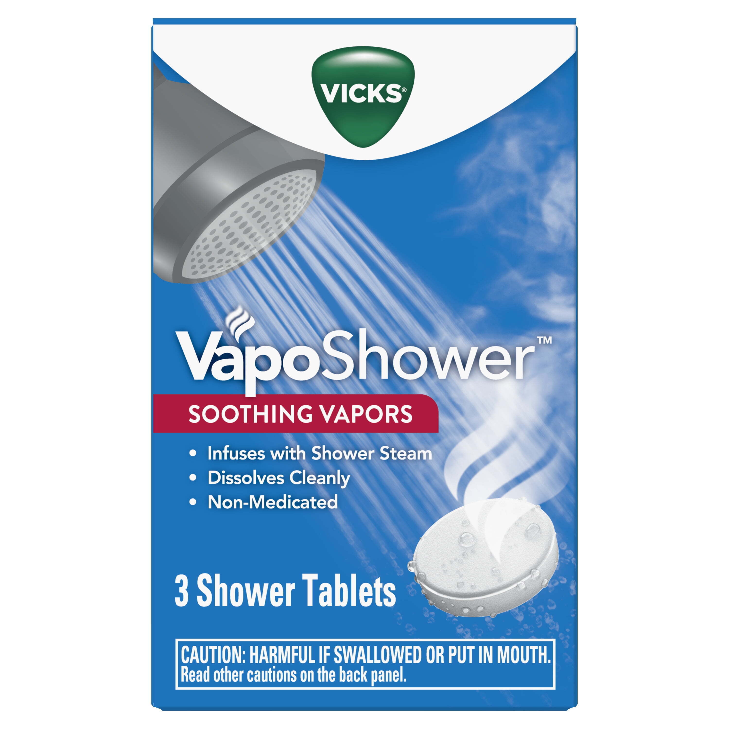 Vicks VapoShower, Dissolvable Shower Tablets, Soothing Non-Medicated Vicks Vapors, 3 Ct