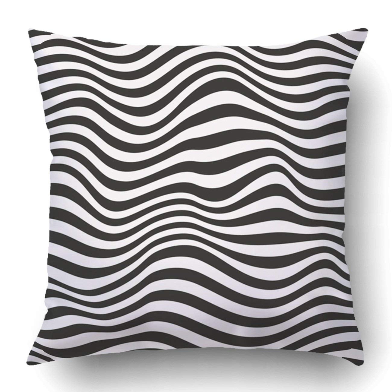 ARTJIA Striped Pattern Black And White Pillowcase Pillow Cushion Cover