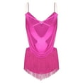 thumbnail image 7 of iiniim Women's Rhinestone Latin Dance Leotard Dress Tassel Bodysuit Samba Salsa Cha-Cha Rumba Performance Hot Pink S, 7 of 7