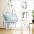 thumbnail image 2 of Costway Hanging Hammock Chair Macrame Swing Handwoven Cotton Backrest Garden Grey, 2 of 9
