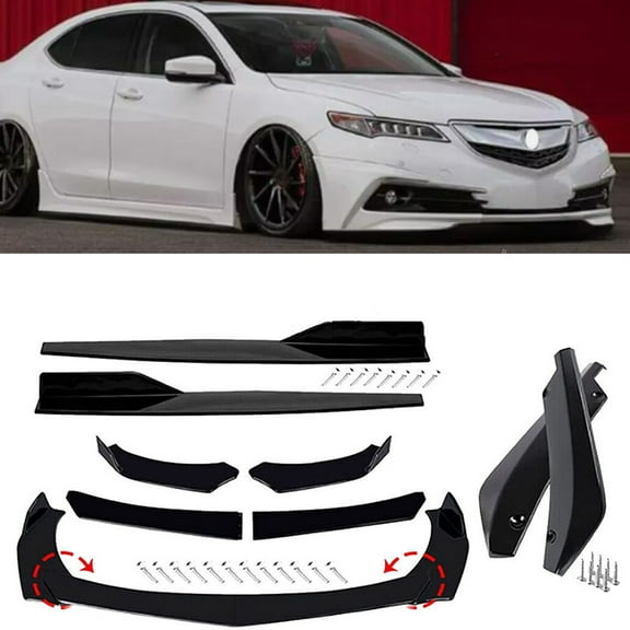 For Acura ILX 2013-2021 Black Front Bumper Lip Spoiler Splitter Side Skirts
