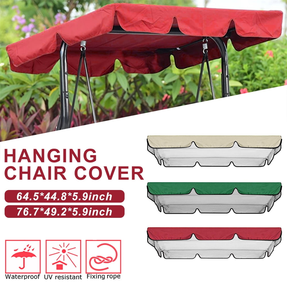 Aoman Porch Swing Cover Beige&Coffee Water Resistant Oxford Fabric Outdoor Swing Chair Cover Canopy Replacement Cover 