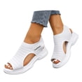 thumbnail image 3 of Women's Breathable Orthopedic Sandals Comfortable Walking Tennis Shoes Arch Support Wide Fit Plantar Fasciitis Sport Athletic Hiking Outdoor Active Summer Dressy(White,7.5), 3 of 9
