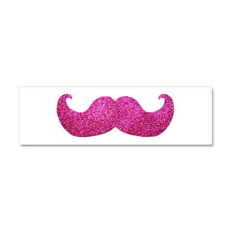 Glitter Magnet - CafePress - Pink Bling Mustache (Faux Glitter) Car Magnet 10 X - Car Magnet 10 x 3