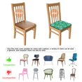 thumbnail image 5 of Green Christmas Snowman Seat Covers for Dining Room Chairs Set Of 4,Stretch Printed Washable Chair Seat Cover with Elastic Ties and Button,Removable Waterproof Couch Cushion Covers, 5 of 6