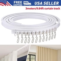 Flexible Ceiling Curtain Track, 3M Bendable Rail with Brackets for Room Divider & Shower Curtain