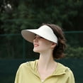 thumbnail image 6 of Sun Visor Hats for Women Wide Brim UV Protection Adjustable Large Golf Beach Cap Packable Travel Sport Visor, 6 of 8