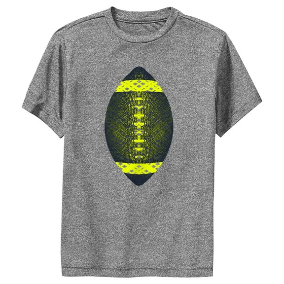 Boy's Lost Gods Green Lines Football  Performance Graphic Tee Charcoal Heather Medium