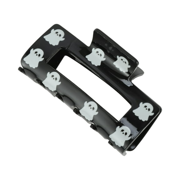Unique Bargains 1 Pc Claw Clip Cute Halloween Ghost Design Hair Clip Black White