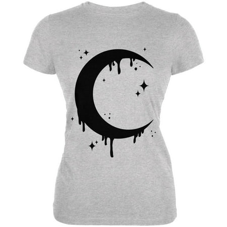 Halloween Dripping Crescent Moon Juniors Soft T Shirt