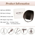 thumbnail image 5 of MORICA Clip in Bangs 100% Human Hair Air Bangs Real Hair Extensions Wispy Bangs Natural Black Thin Fringe Hair Pieces Natural Fringe with Temples One Piece Hairpieces for Women Girls, 5 of 6