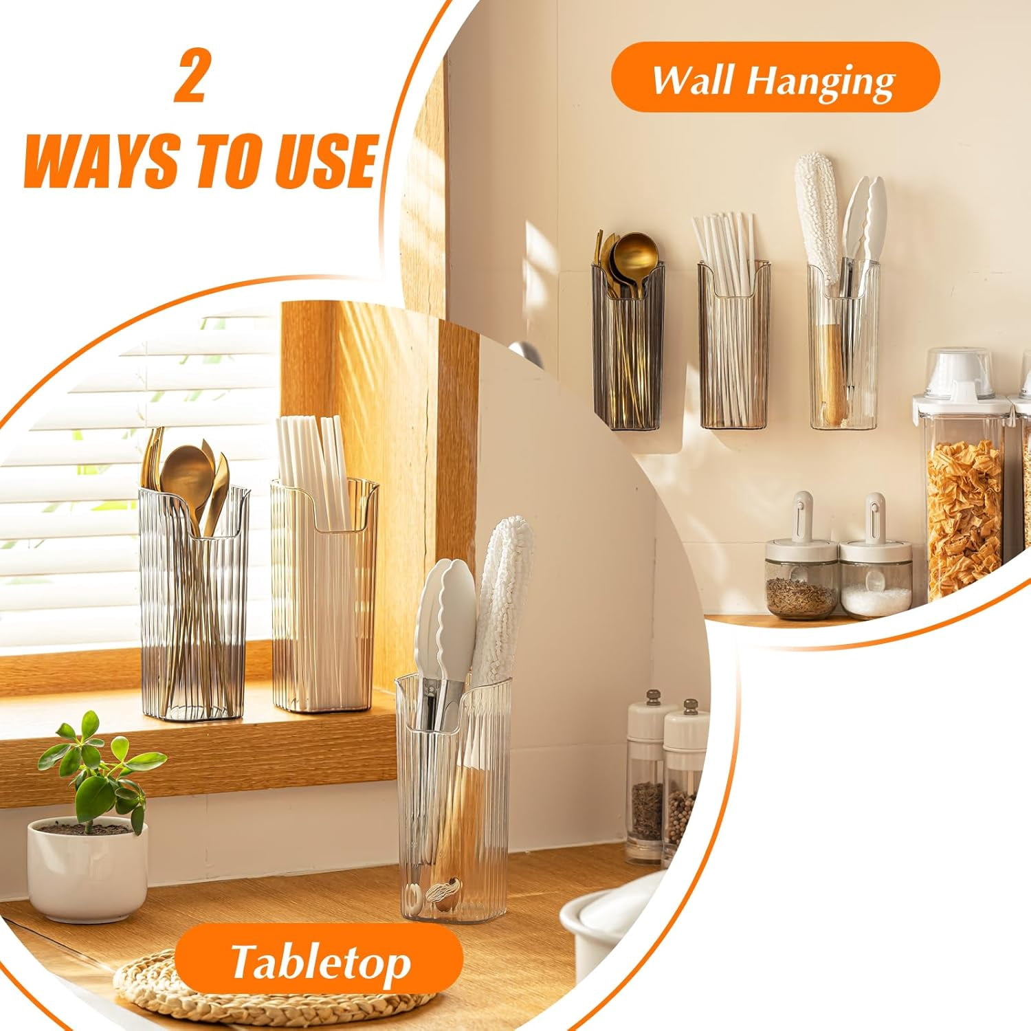 3 Pack Storage Organizer Bins Wall Mounted, Hanging Cabinet Door Organizer for Organizing, Clear Stackable Organizer Basket, Floating Shelves Fridge Organizer for Wall Refrigerator Kitchen Bathroom