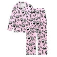 thumbnail image 5 of Arlun Halloween Pajamas Sets for Women Cute Printed Button up Long Sleeves Pants Sets Fall Winter Soft Comfy Loungewear Fashion Loose Fit Lightweight Cozy Loungewear Pjs Sets Pink2 XL, 5 of 5
