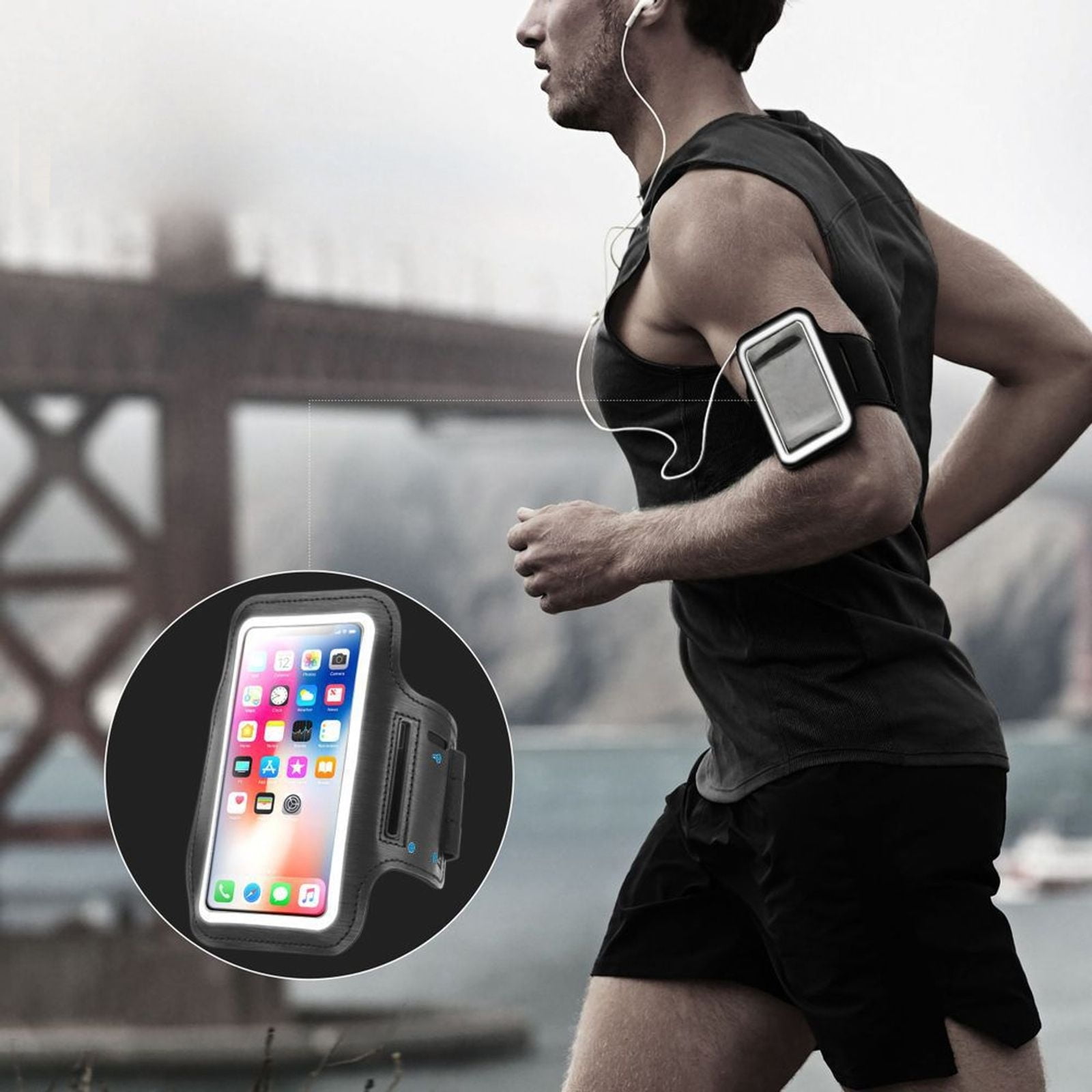 Vooruit Matig krullen Insten Sports Running Jogging Gym Exercise Armband Case for iPhone New SE  2020 SE2 8 7 6 6S / Samsung Galaxy S7 S6 & Edge Phone (with key storage  slot holder) Black - Walmart.com