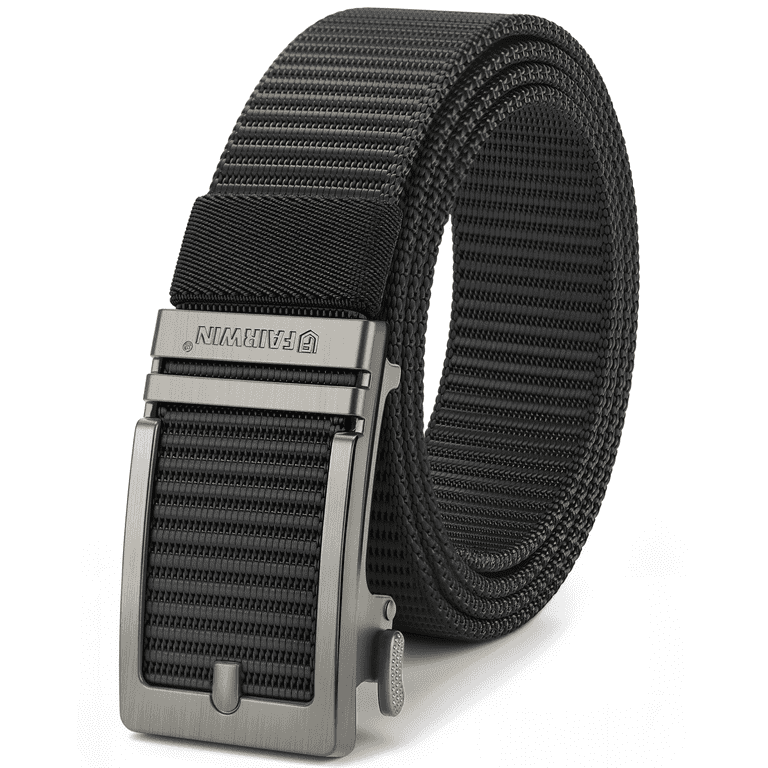 Fairwin Men's Ratchet Belt, Black, Nylon Web 29"-33" photo 1