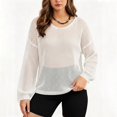 thumbnail image 6 of Qingpeng Womens Crochet Hollow Out Tops Summer Long Sleeve Cover Ups Fashion Fall Casual Outfits Streetwear for Women, 6 of 8