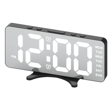 YMMB Digital Alarm Clock for Bedroom, Easy Setup Dimmable Dual Desk Clock with Large Numbers, Power