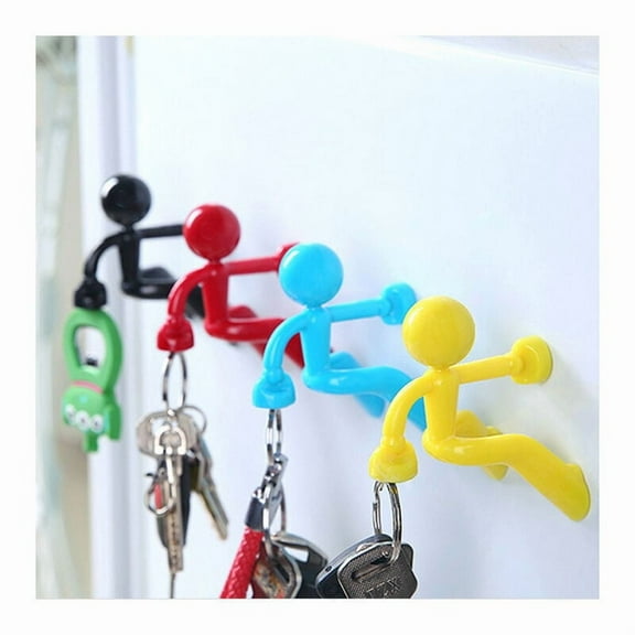 4-Pack Strong Magnetic Hooks for Keys with Wall Mounts, 4 Colors