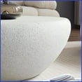 thumbnail image 4 of Vintage Matte Rocks Fiberglass Coffee Table, 43.31'' No Assembly, Easy-Clean Round Edges for Living Room, 4 of 11