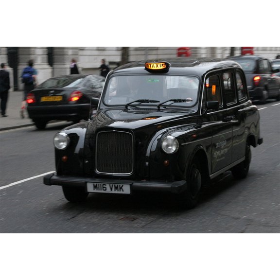 24x36 gallery poster, The hackney carriage black cab is a common sight on London streets