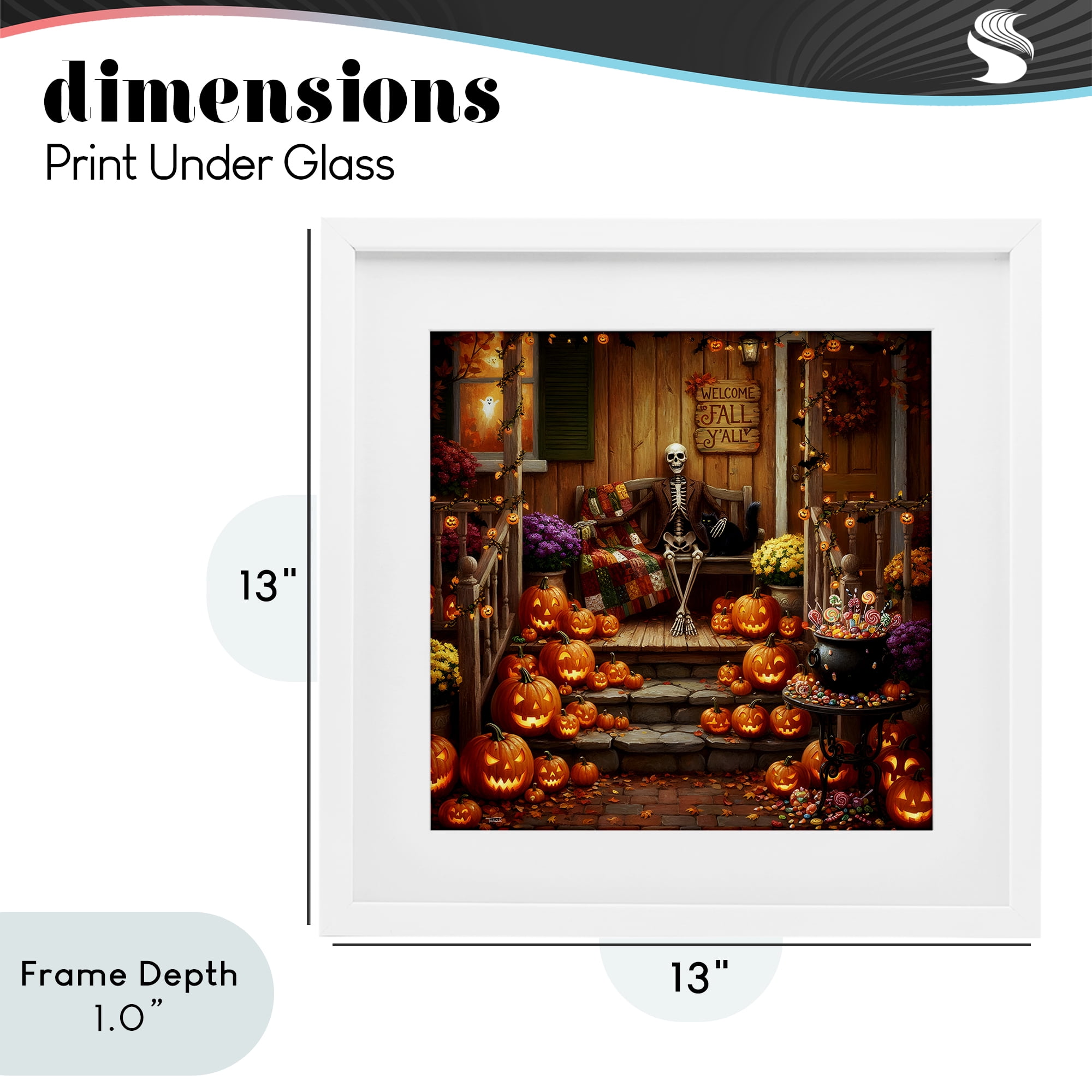 Stupell Industries Welcome To Fall Skeleton Porch White Framed Print Under Glass, design by Tabz Jones