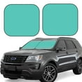thumbnail image 2 of Daiia Teal Turquoise 2PCS Car Windshield Sun Shade, Foldable Sun Shield for Car Front Window, Auto Sun Blocker Visor Protector Universal for Truck SUV Pickup-Large, 2 of 7