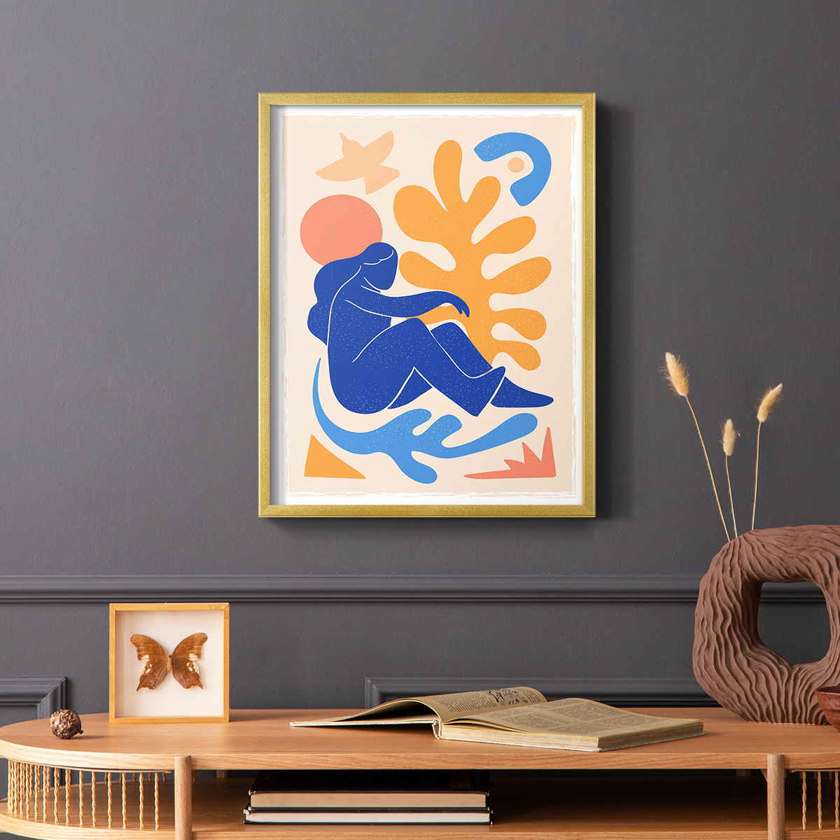 Matisse CCCLXII in Gold Solid Wood 22 x 28 Framed Print