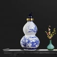 thumbnail image 2 of Aorsher Blue & White Porcelain Gourd Wine Bottle, 500ml Traditional Chinese Ceramic Gourd Flask for Water/Liquor, Portable Vintage Design for Outdoor, Restaurants, Home Use, 30cm Handcrafted Gift, 2 of 7