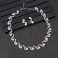 thumbnail image 3 of 43cm-collier De Perles Boucles D'oreilles Deux Pices Femmes Lger Luxe Niche Cent Chane De Jumper Assortie Chane De Clavicule Alliage, 3 of 4