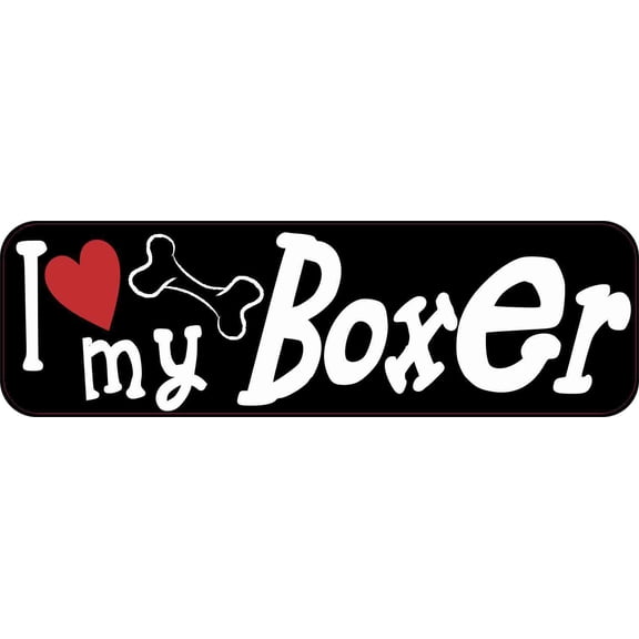 10in x 3in I Love My Boxer Bumper Sticker Vinyl Dog Truck Window Decal