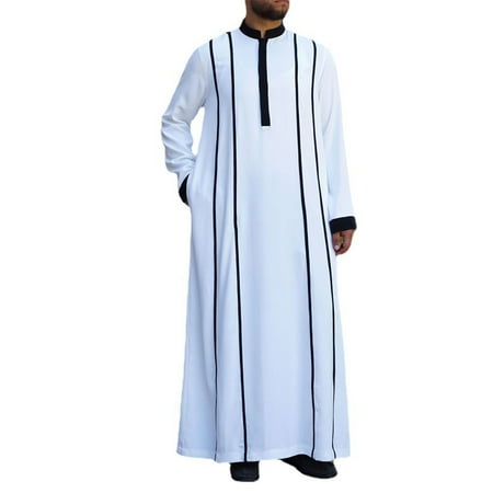 

YUUZONE Traditional Clothing Eid Middle East Jubba Thobe Men Robes for w/ Long Sl