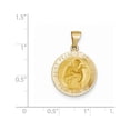 thumbnail image 3 of 14k Yellow Gold Polished and Satin St Francis of Assisi Medal Hollow Pendant Charm, 3 of 4