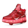 thumbnail image 3 of Kids Wheels Shoes with Lights Rechargeable Roller Skates Shoes Retractable Wheels Shoe LED Flashing Sneakers for Girls Boys Gift, 3 of 15
