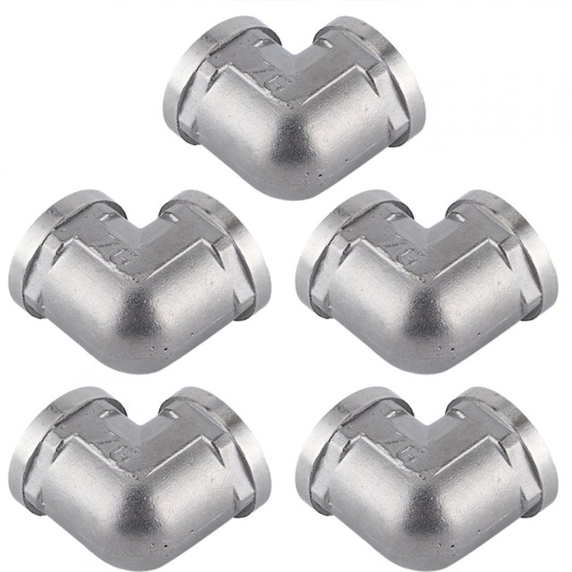 Accesorios de tubería, 5 piezas Adaptador de tubería de acero inoxidable 304 Conector acodado Funcionalidad inteligente